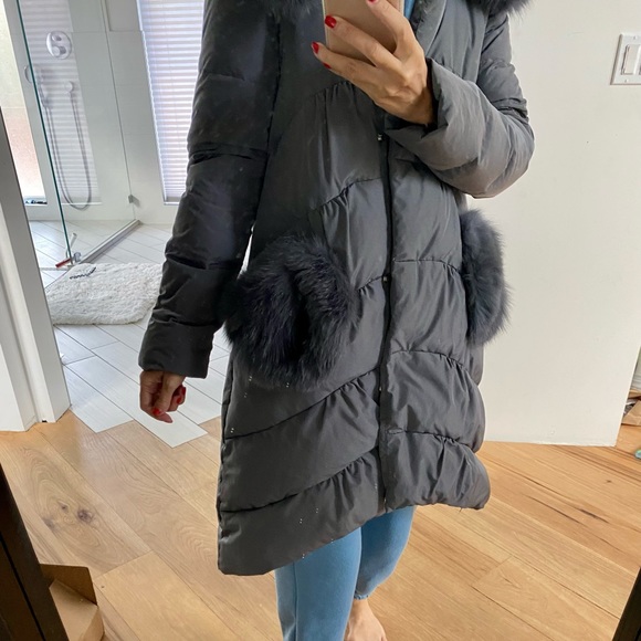 Oversized dawn puffer coat with hood - Picture 3 of 5